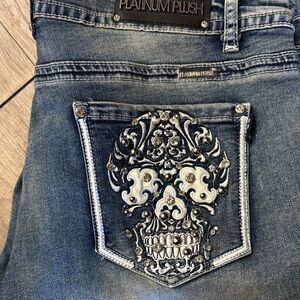 Platinum Plush Blue Embellished Women's Jeans